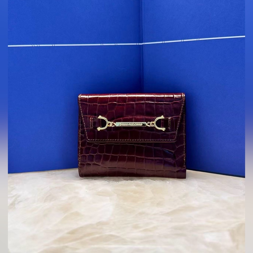 Paco Rabanne Brown Croc-Embossed Wallet - Picture 2 of 13